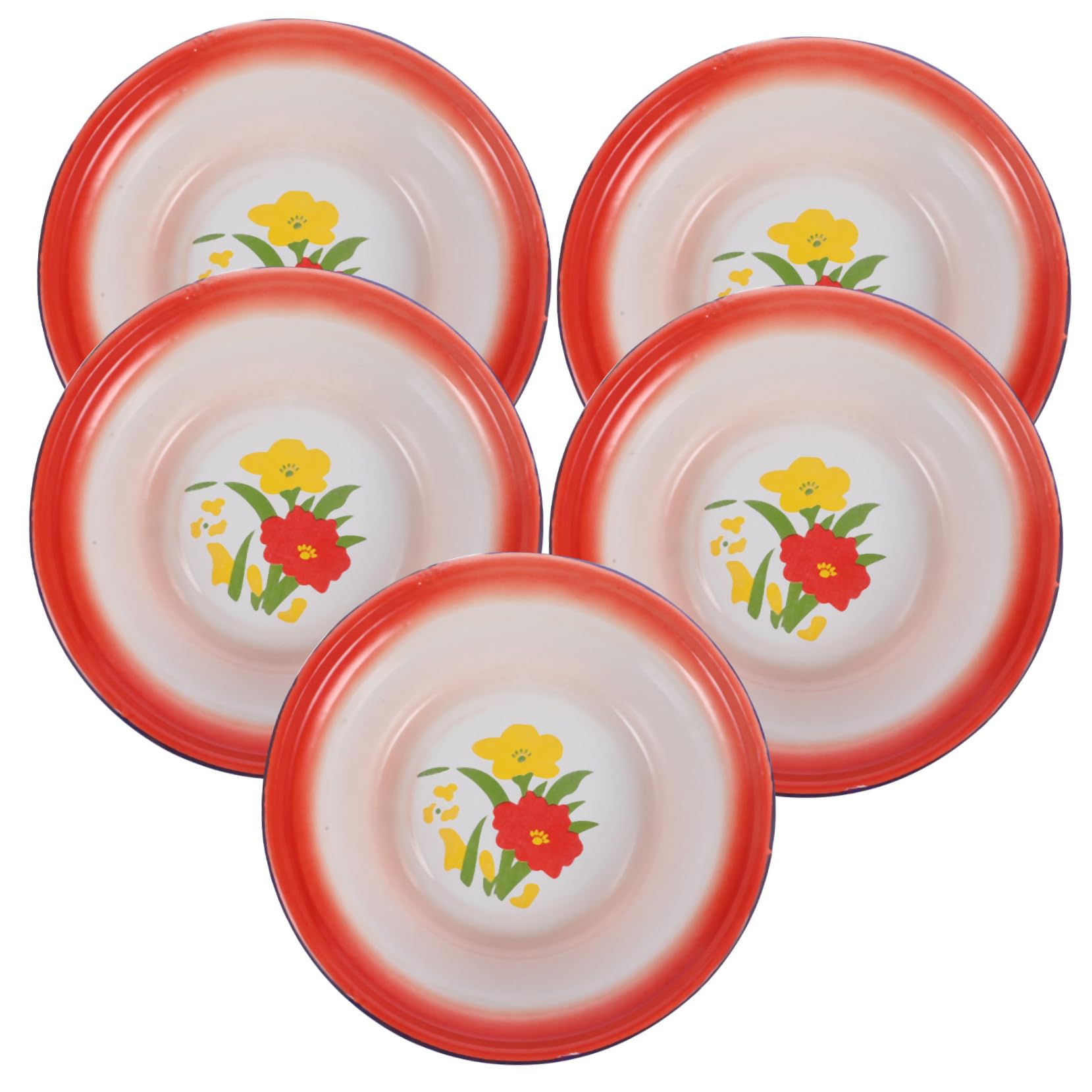 Cuencos Esmaltados Juego de 5 y Aperitivos Vintage para Sopa Camping Picnic