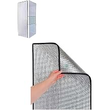Magnetic Refrigerator Insulation Cover, Aluminum Foil Thermal Reflective Film Blanket for Fridge & Freezer, Waterproof Sunshade Protector Black 50x70cm/19.7x27.6in