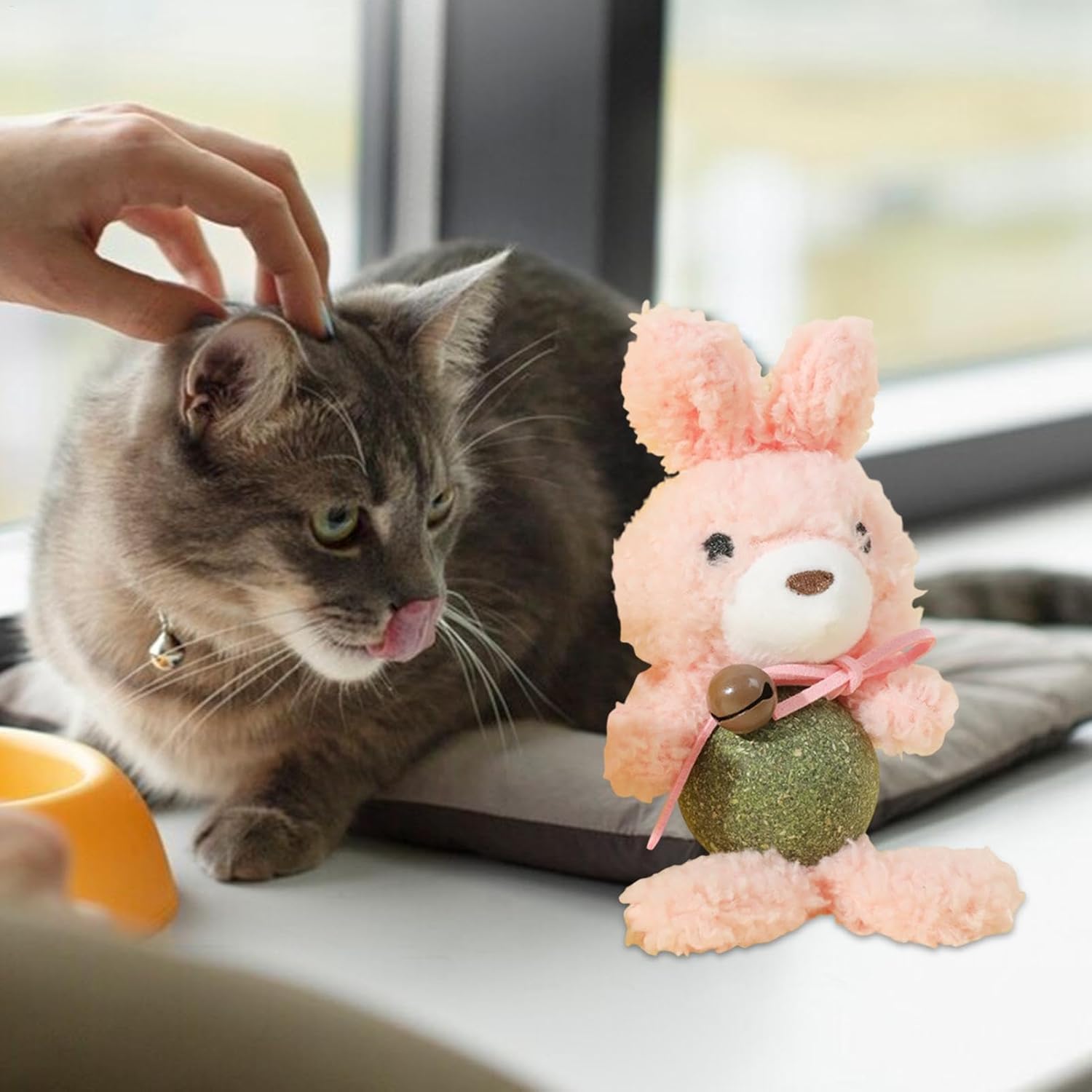 ycezw Plush Catnip Toy - Soft Plush Toy with Bell, Cat Teething & Chew Toy | Interactive Teething Toy, Cartoon Bunny Catnip Treat Bag, Indoor Interactive Cat Toy, Fun Teething Toy for Kitten Playtime 4 71pGePvFYWL. AC SL1500