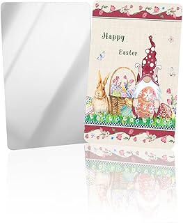 OComster Easter Gnomes Compact Mirror Bulk 2 Pack Card Mirror, Spring Bunny Easter Basket Tulip Small Compact Mirror for Purse, Rectangular Handheld Pocket Makeup Mirror