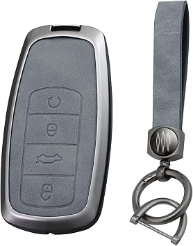 for Chery Zinc Alloy Key Fob Cover Fit for Chery Omoda 3 5 Tiggo 7 Pro Max 8 Plus 2023 Arrizo 5 Plus New 5 Plus Jaecoo J6 J7 2025 Ruigu 9 Eastar Cross 6 Key Holder Accessories 4 Button C Keychain