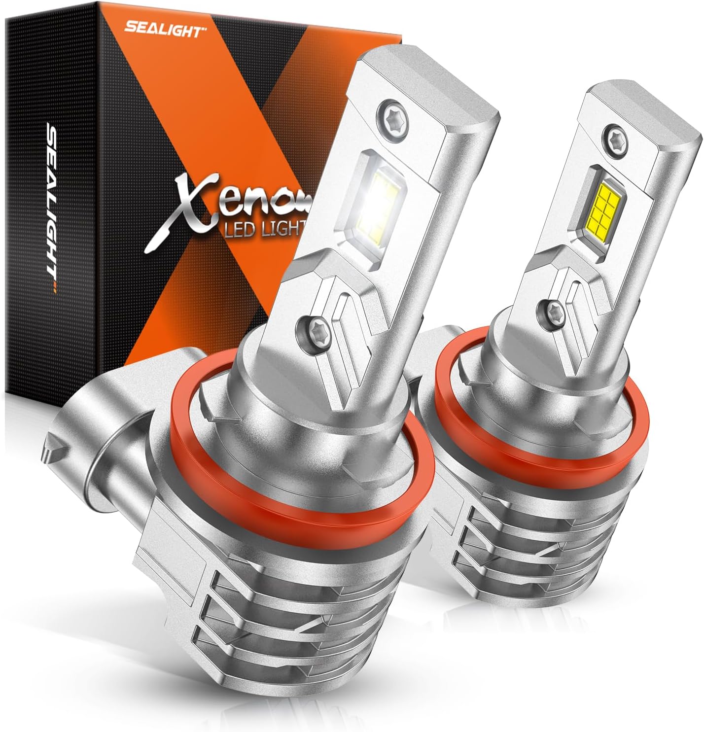SEALIGHT H11 H16 H8 Fog Light Bulb, 6000K White 16000LM Strong Penetration H8 Fog Lights 600% Brighter, 1:1 OEM Bulb Safe Mode 99% CANbus Ready, Plug-N-Play, Pack of 2
