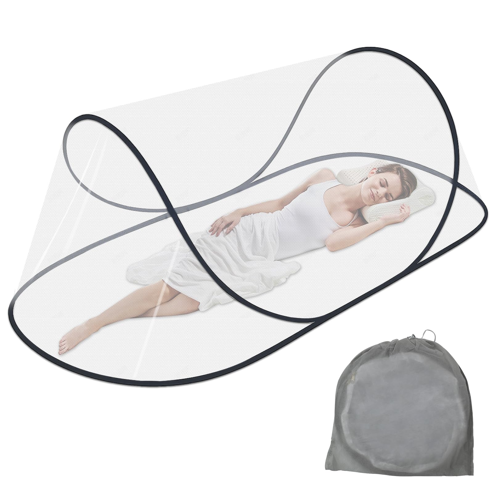 Moustiquaire de voyage pliable pour le camping et les nuits sous la tente