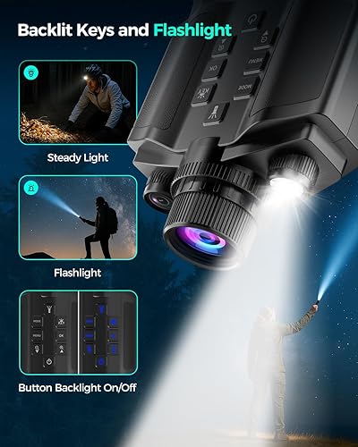 Miniatura 5 de Gafas de visión nocturna para adultos, pantalla HD de 3.99 pulgadas y recargable de 10000 mAh, prismáticos de visión nocturna 4K con tarjeta de 64