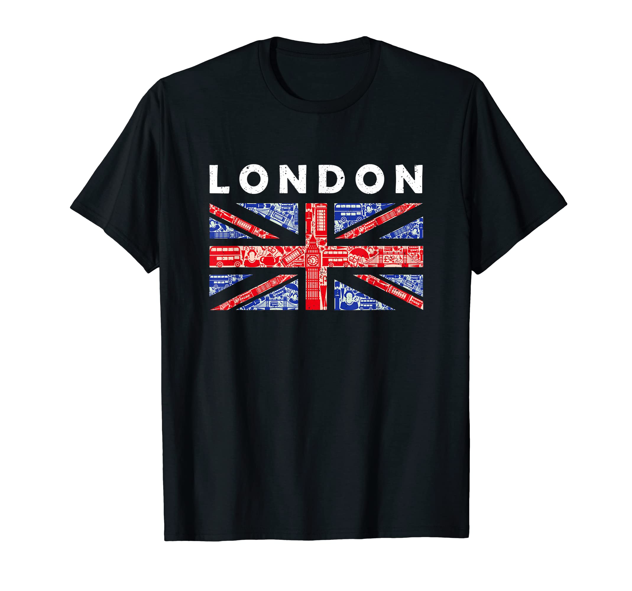 Aharon's StuffVintage England Flag Made By Symbols Of The UK And London T-Shirt