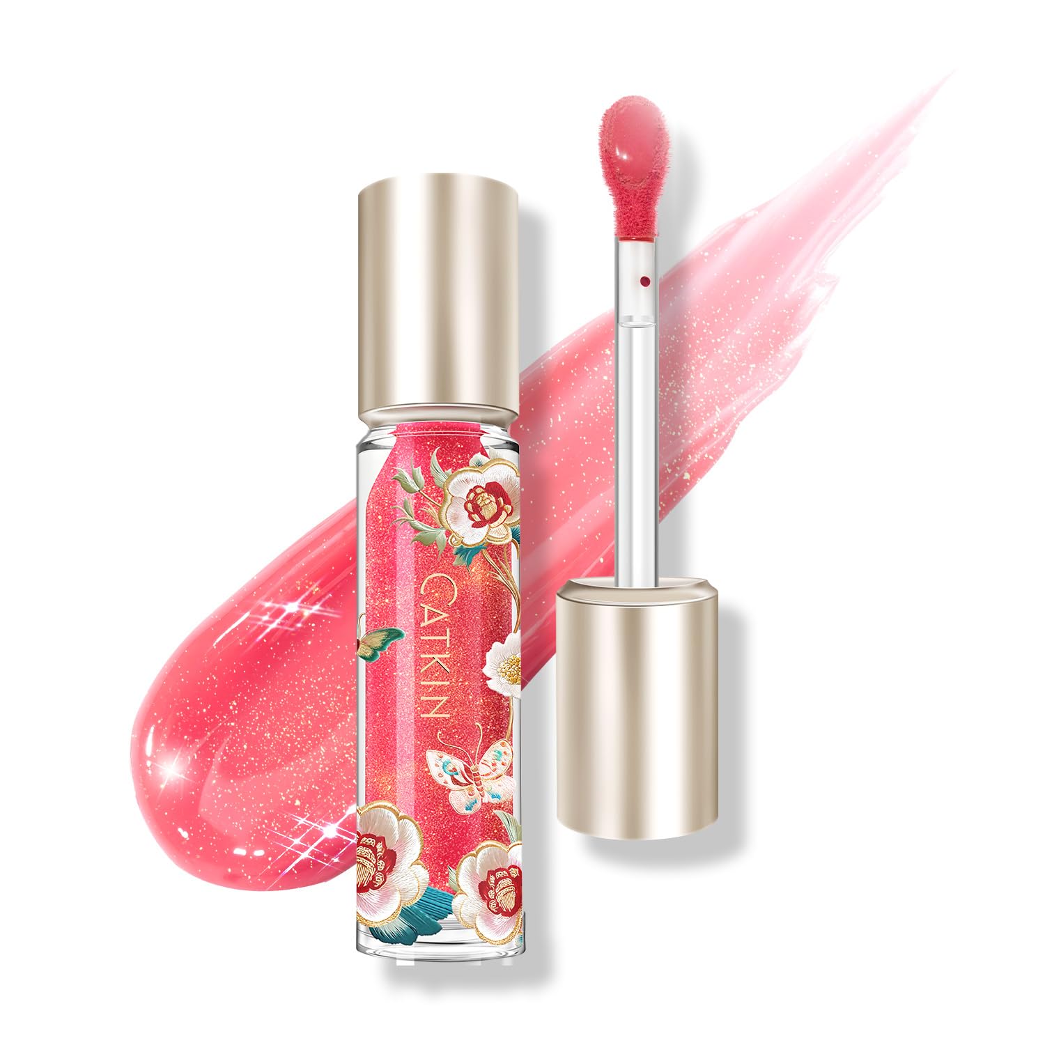 CATKIN Serum Plumping Lip Gloss, Hydrate & Volumize, Juicy Shine, 90% Nourishing Essence, Long Lasting and Non-Sticky