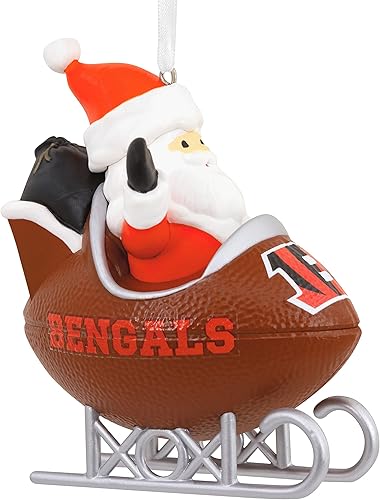 Hallmark Pittsburgh Steelers - Adorno de Navidad de trineo de fútbol de Santa Claus, decoración de árbol de la NFL y regalo para fanáticos