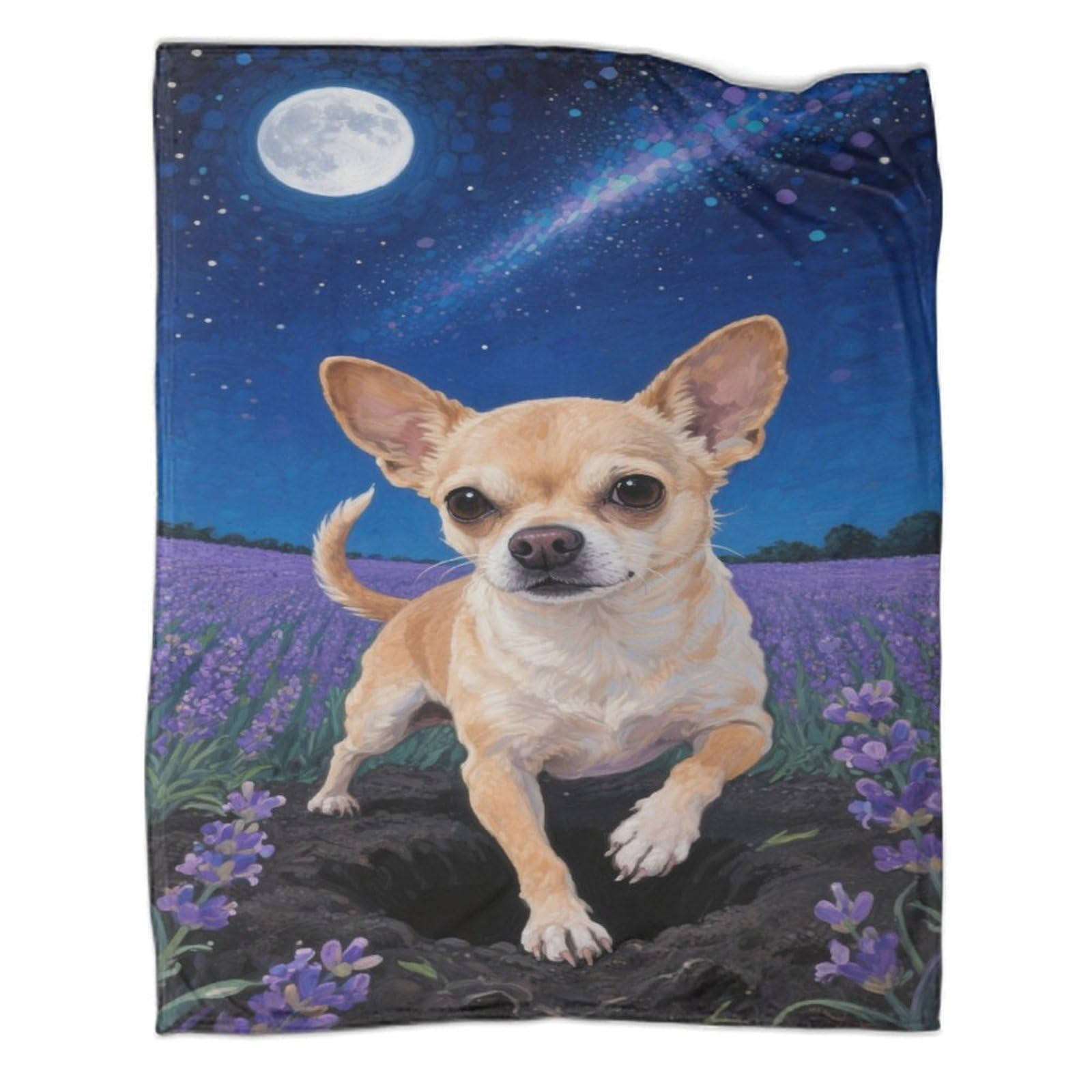 YYVKPMLXC Chihuahua Dog Bed Blanket 3D Printed Serene Flower Clusters Flannel Throws Blankets Soft Warm for Adults Travel 40x50inch(100x130cm)