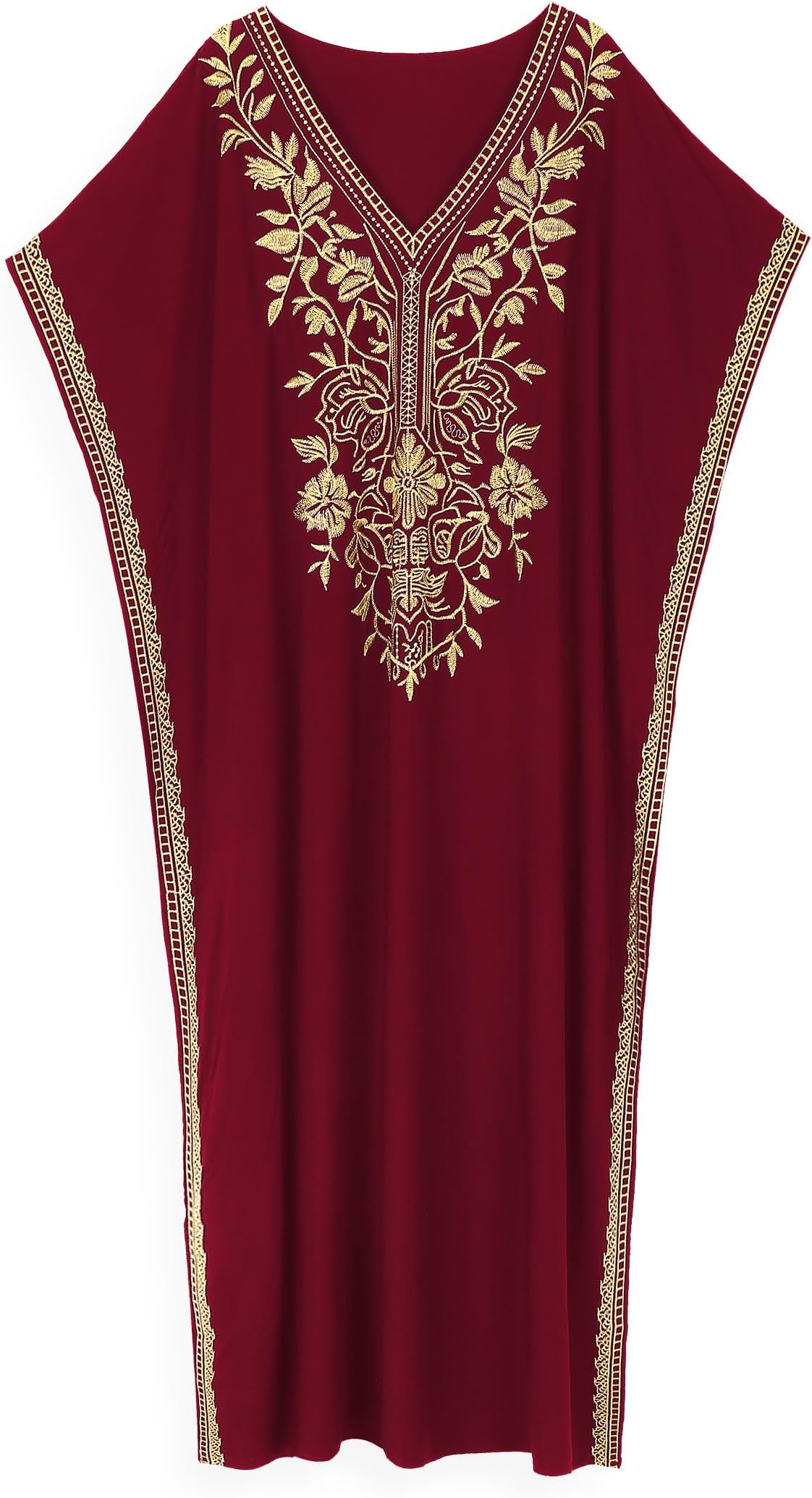 Moroccan Kaftan Dresses for Women Plus Size Caftans Loungewear Embroidered Beach Kaftan Cover up mumu House Dress