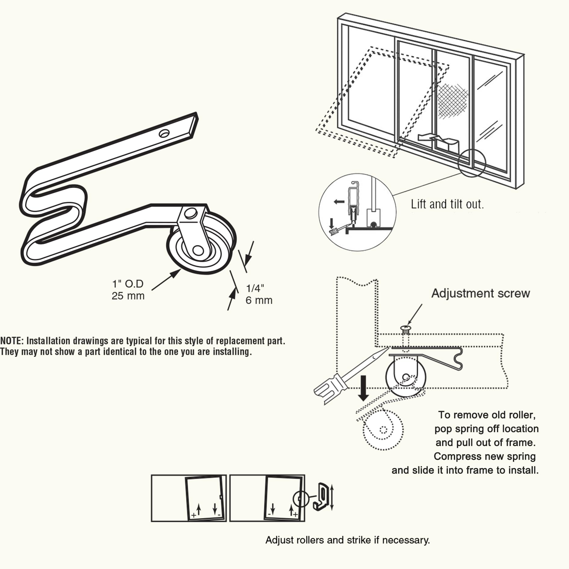 Screen Door Tension Spring Rollers - 4 Pack -3