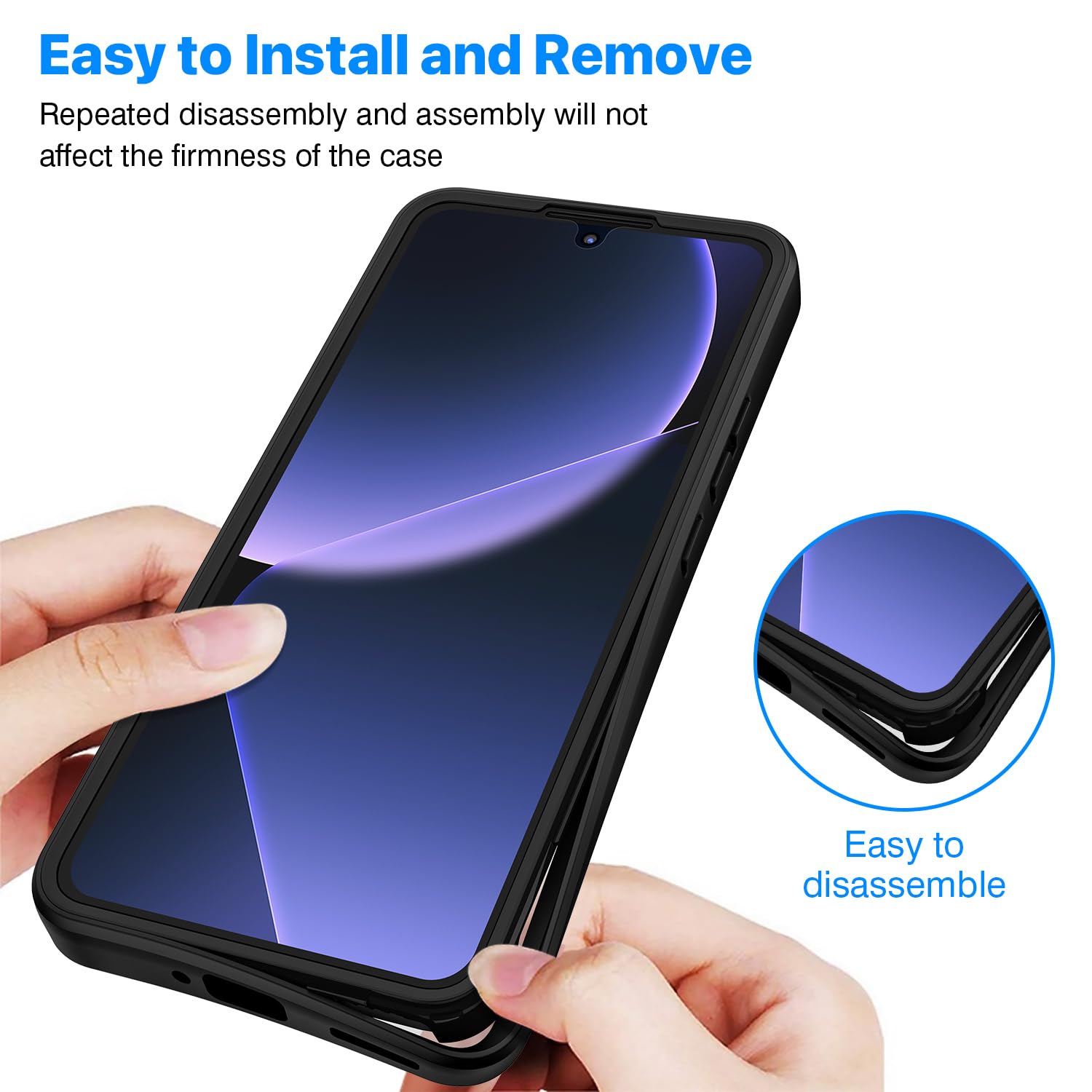 CENHUFO Hoes voor Xiaomi Redmi Note 13 5G, 360 graden beschermhoes met ingebouwde displaybescherming, robuuste stootvaste bumper, outdoor cover, case, volledige telefoonhoes voor Xiaomi Redmi Note 13