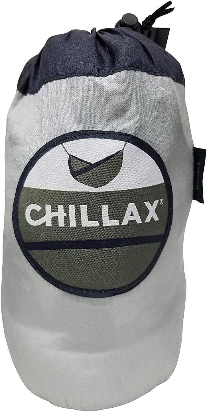 CHILLAX 1 to 2 Person Travel Hammock with Integrated Suspension System for Camping, Hiking, and Lounging Outdoors, Supports 395 Pounds, Gray
