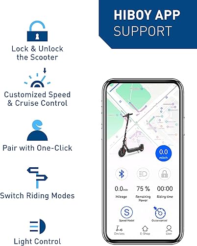 Miniatura 7 de Hiboy KS4 Pro Electric Scooter, 500W Motor (750W Peak), 10" Honeycomb Tires, Up to 25 Miles Range, 19 MPH Foldable Electric Scooter for Adults with