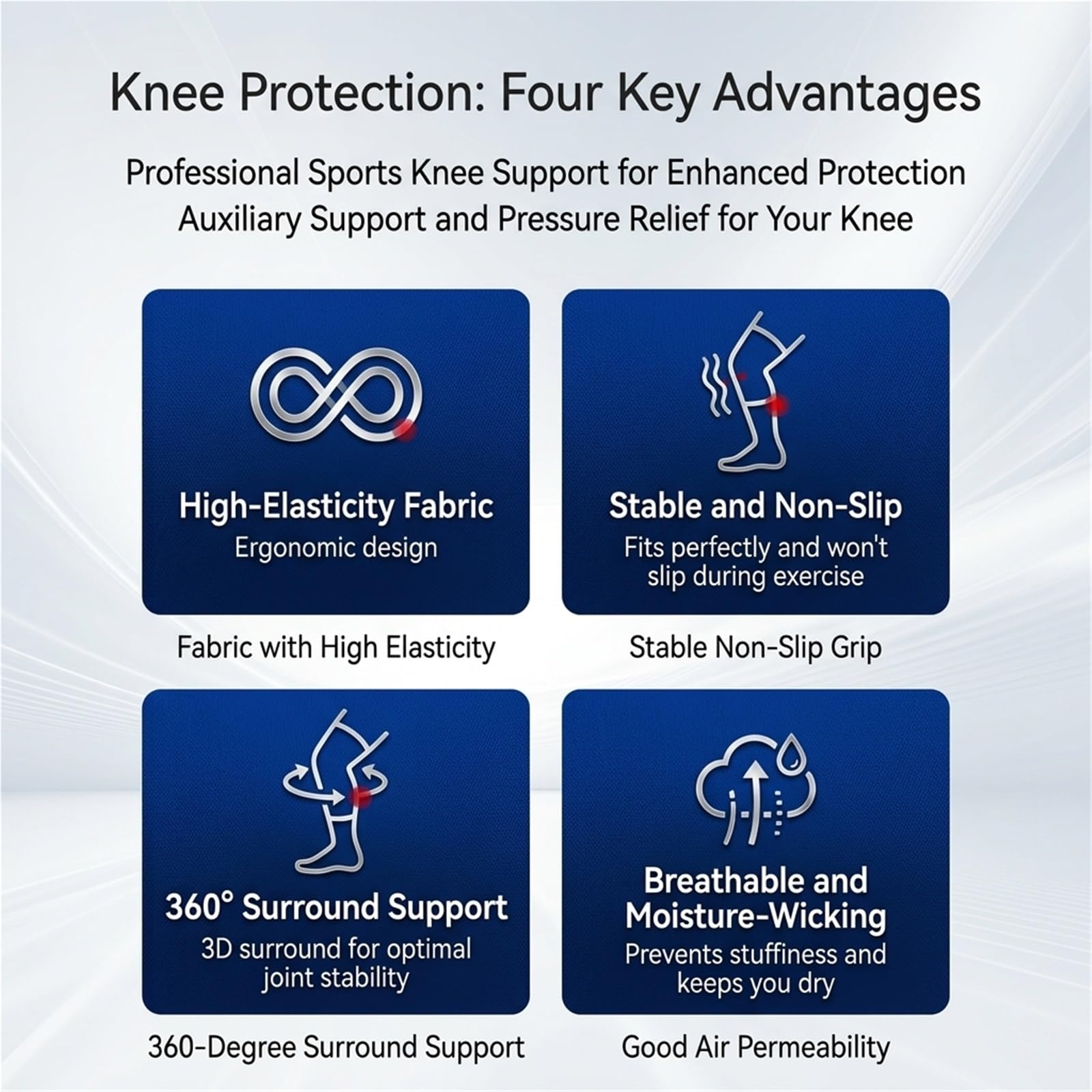 Genouillère de compression pour soulager et soutenir les douleurs arthritiques - Protection articulaire professionnelle pour la course à pied, le sport et la musculation - Homme et femme - Mancho