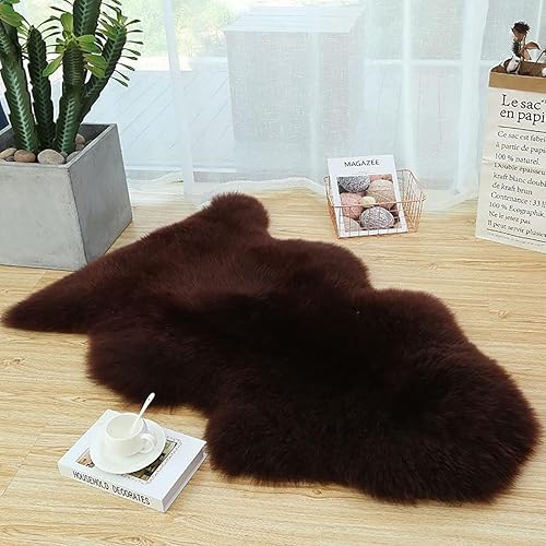 Vista 18 de HUAHOO Alfombra de oveja auténtica de alta calidad, piel de oveja australiana, esponjosa, de lujo, natural, de piel de cordero esponjosa