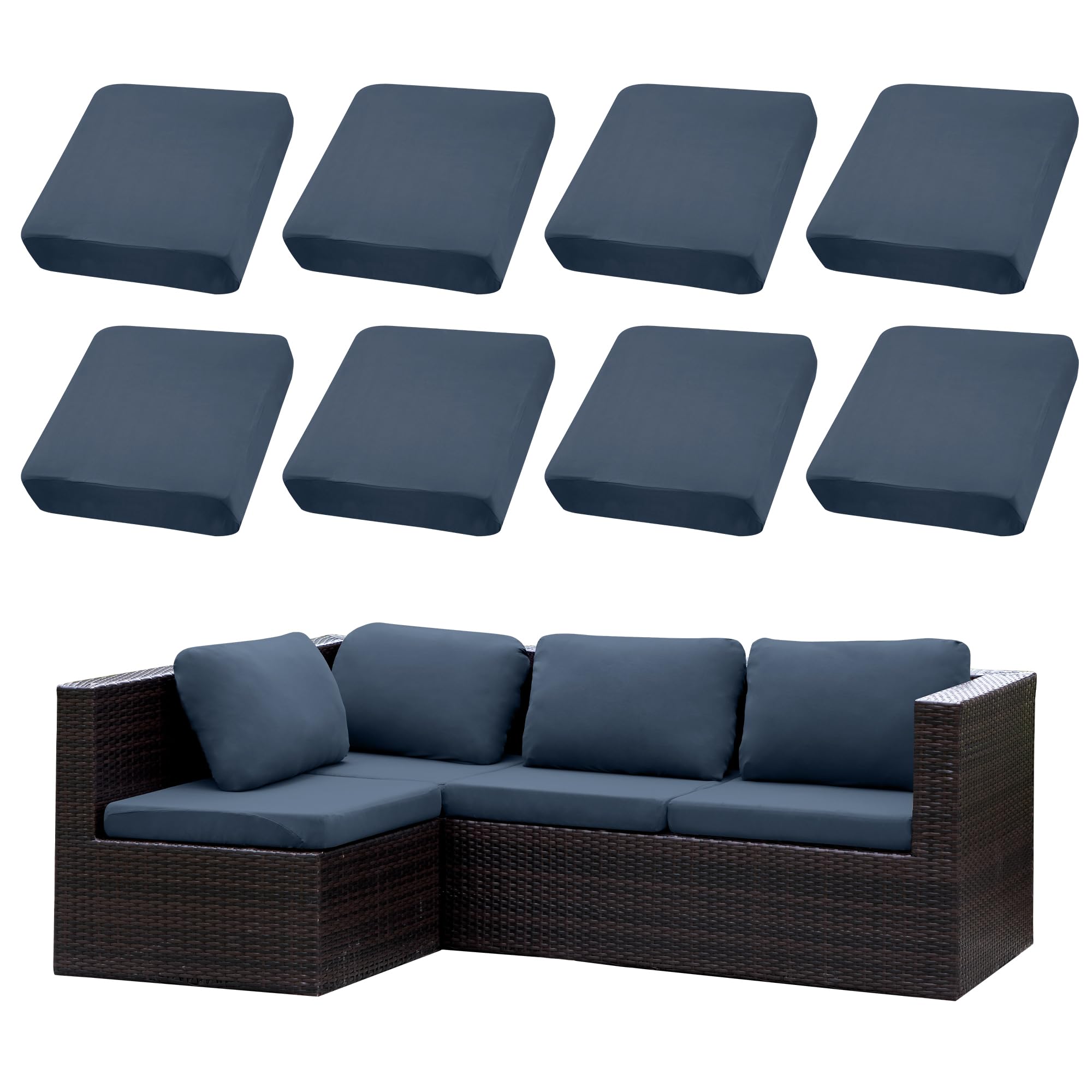SUKAIKEQA Patio-Kissenbezüge | Outdoor-Sofabezüge | Stretch-Sofakissenbezüge | Sofabezüge | Abnehmbar und maschinenwaschbar.