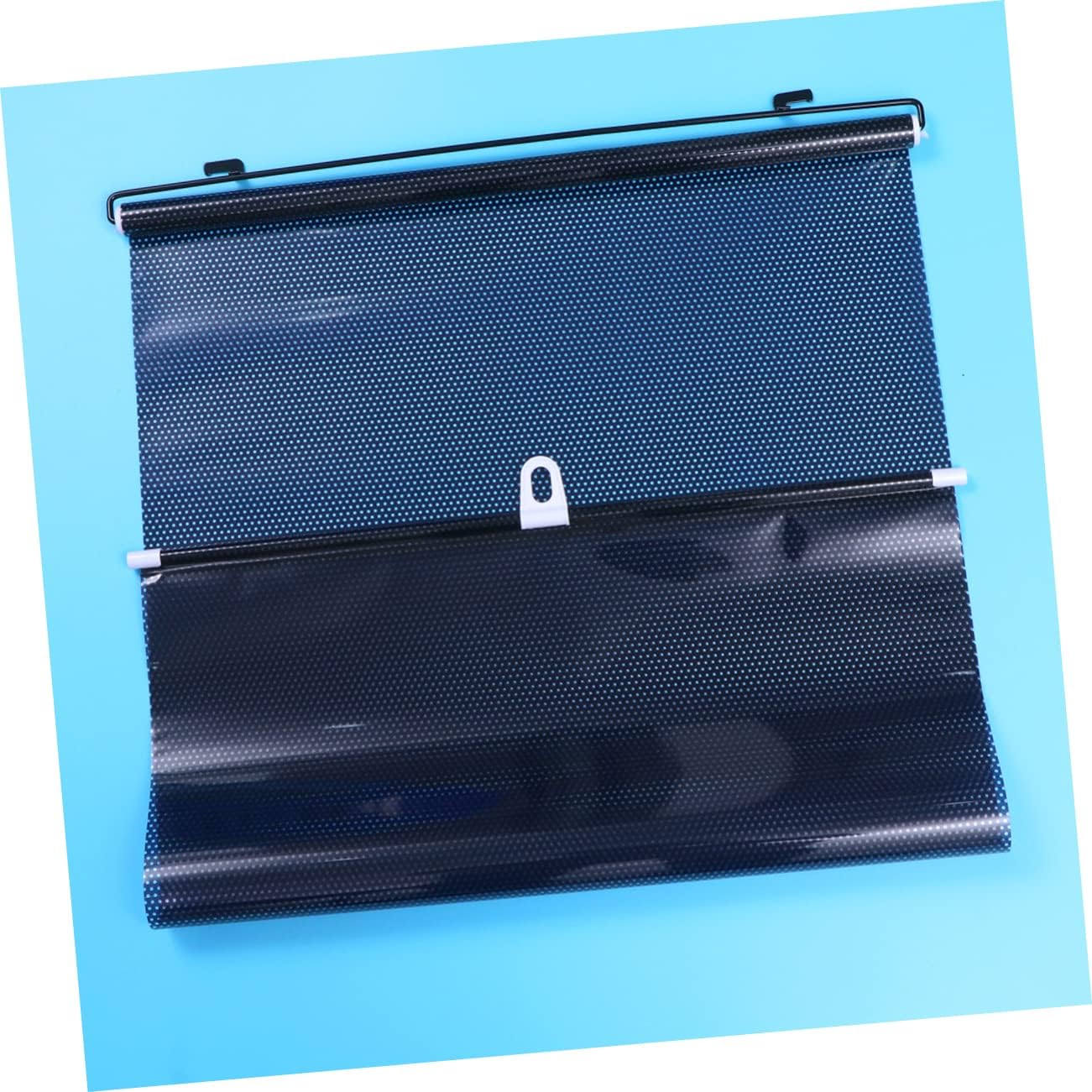 2 Set Retractable Car Window Curtains Black PVC Sun Shade Protectors for Side Windows Heat Reduction Glare Privacy Screen for Vehicle Easy to Install