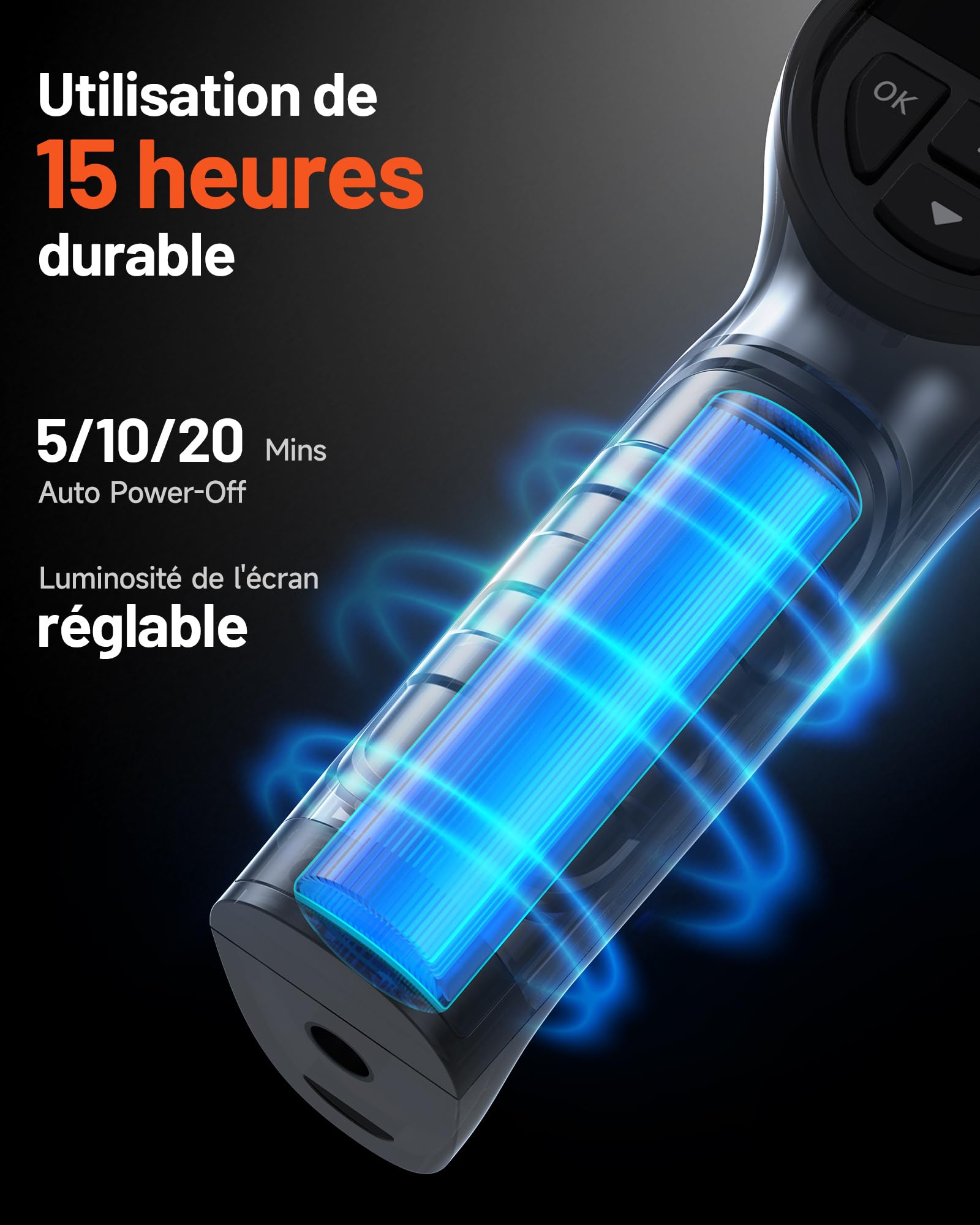 TOPDON Caméra thermique TC004 Mini, Résolution IR 240x240, 15 Heures d'Autonomie, -20°C à 450°C, 25Hz, Alertes de Température Auto, pour l'entretien de la maison, l'inspection des fuites, CVC