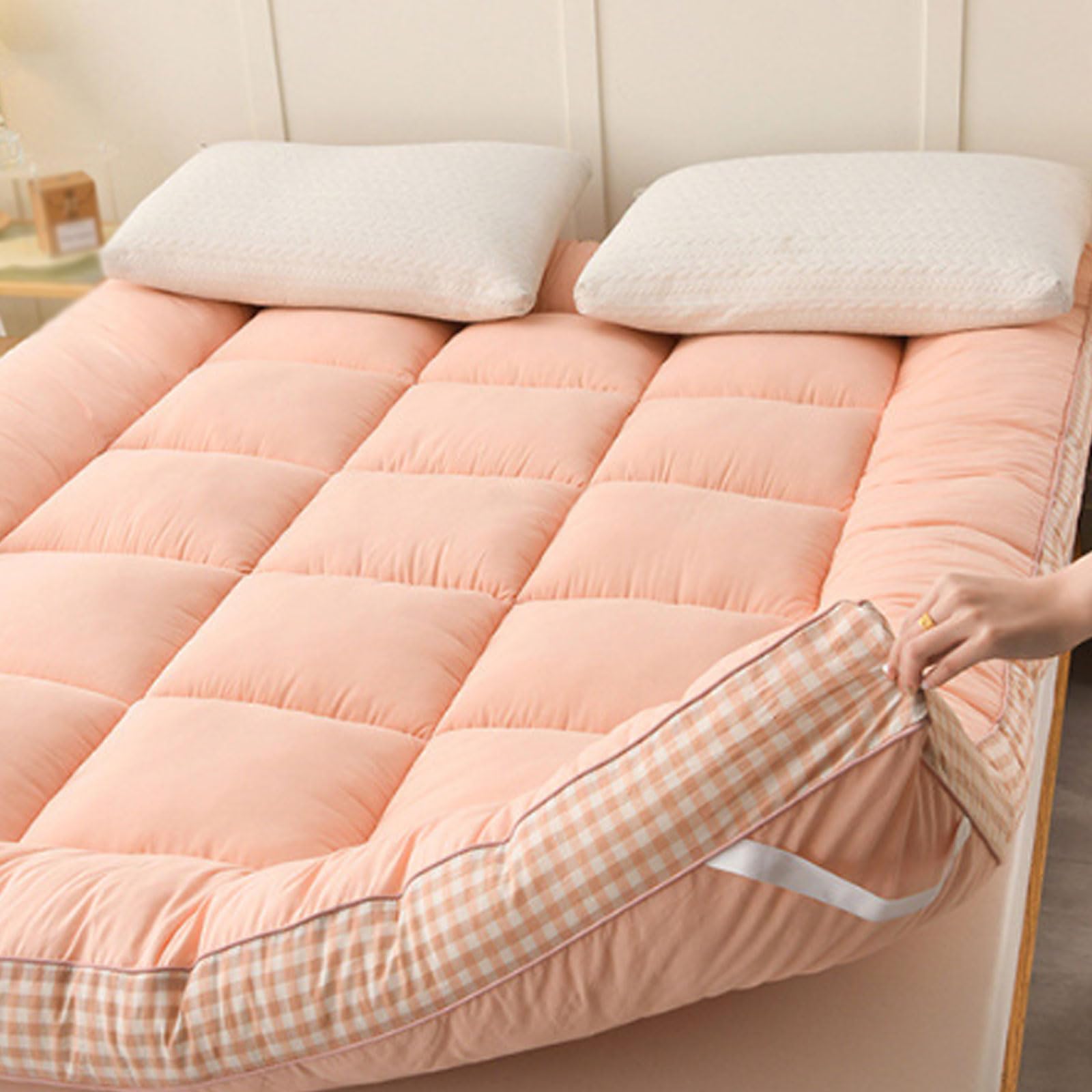 Japoński materac podłogowy futon pojedyncza/podwójna składana mata na łóżko podłogowe pogrubiony materac do spania szary 90 x 200 cm dom akademik niezbędne