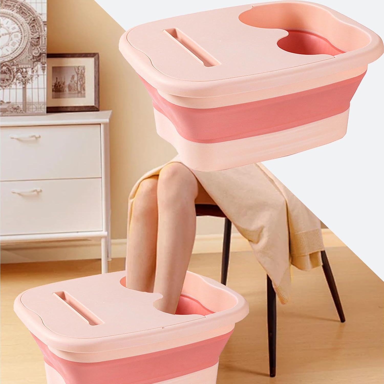 Foot Bath Soak Tub - Foot Soaking Tub | Feet Spa Soaking Basin Bucket | Foldable Feet Spa Massager Basin | Foot Baths & Spa Tub Portable Foot Rinse Tub for Women, Kid, Men, Senior Pool Entry
