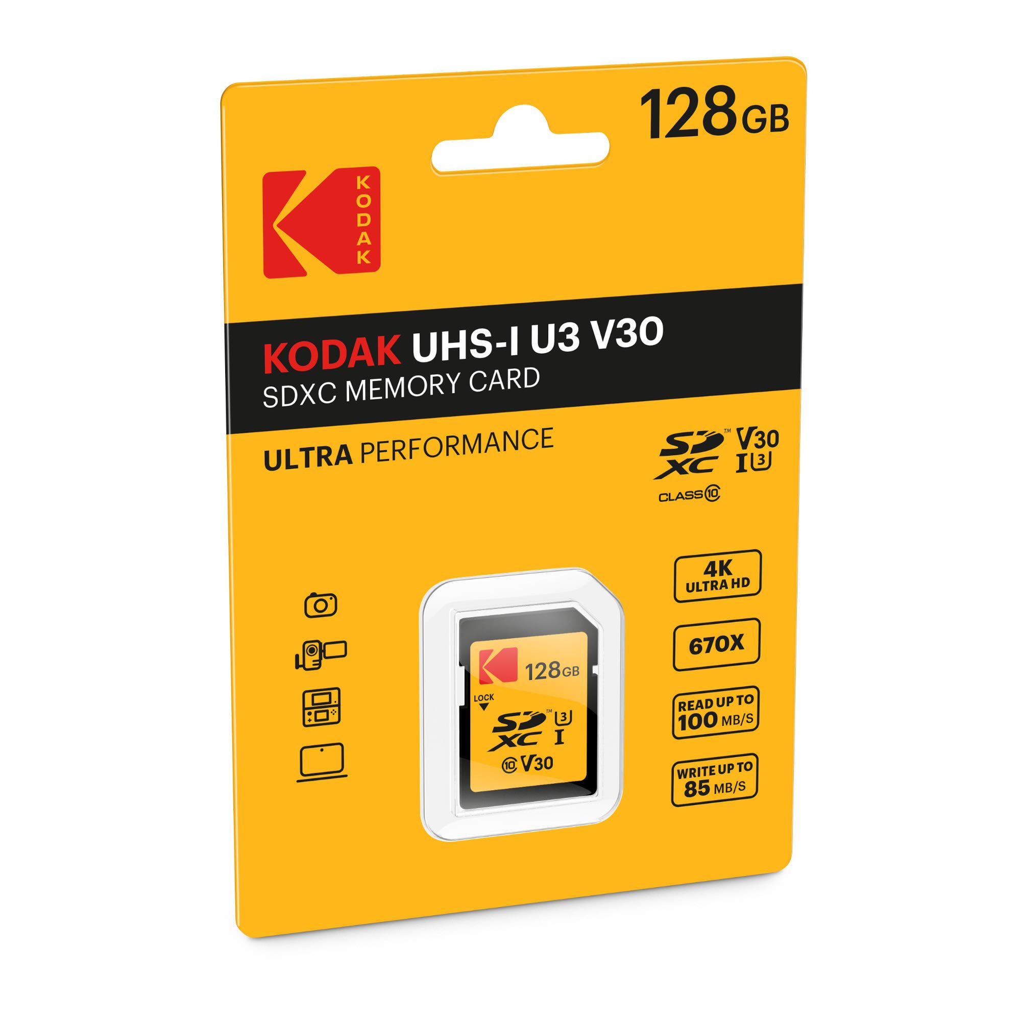 Amazon | Kodak SD 128GB UHS-I U3 V30 Ultra (読み取り95MB/秒 