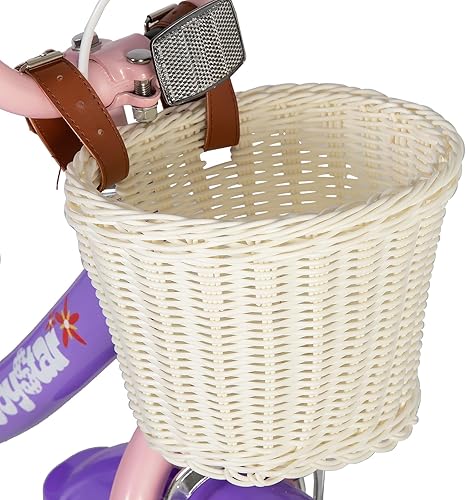 Miniatura 5 de JOYSTAR Unicorn - Bicicleta infantil de 12 pulgadas para niñas de 2 a 4 años con ruedas de entrenamiento, bicicletas de princesa con cesta, asiento