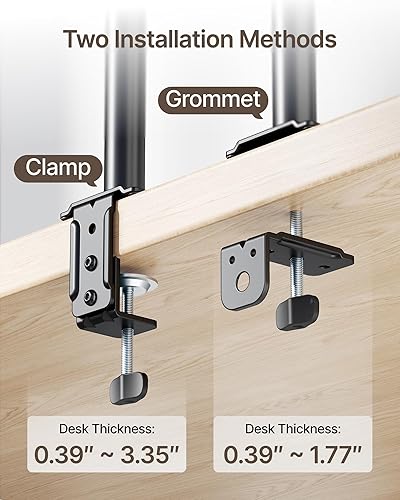 Miniatura 8 de monTEK Soporte para monitor y portátil para escritorio, brazo de monitor de altura ajustable para pantalla de hasta 32 pulgadas y portátil de 17