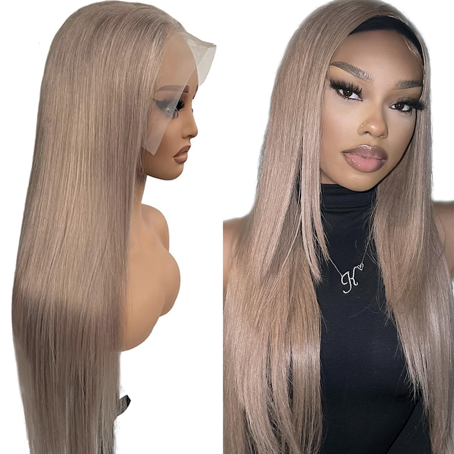 Amazon.co.jp: Valiilo Ash Blonde ウィッグ 人毛 13x6 レースフロント