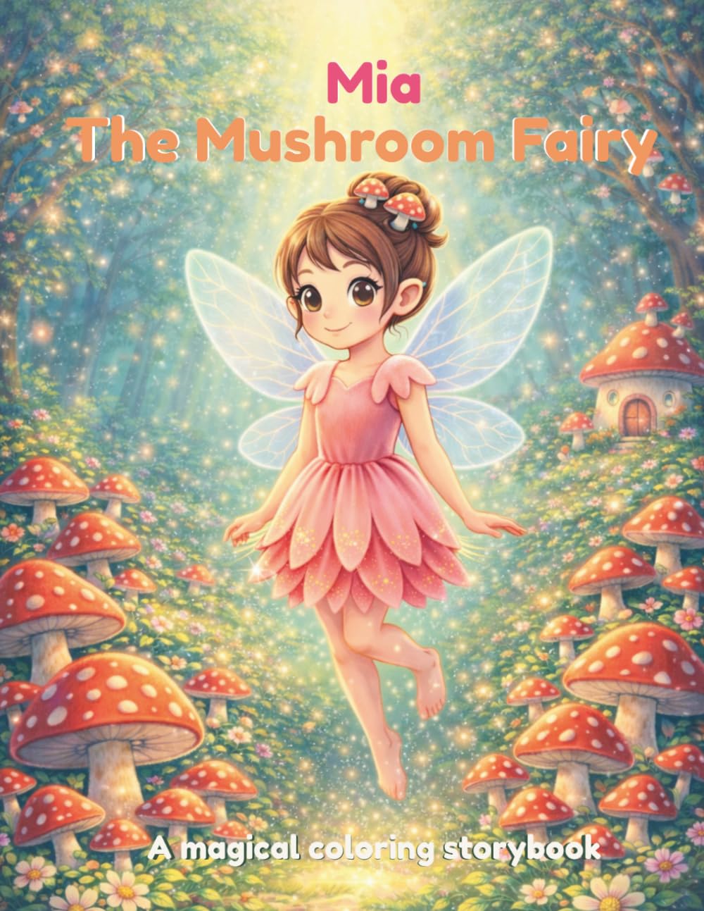 Mia the Mushroom Fairy: A fairy coloring storybook