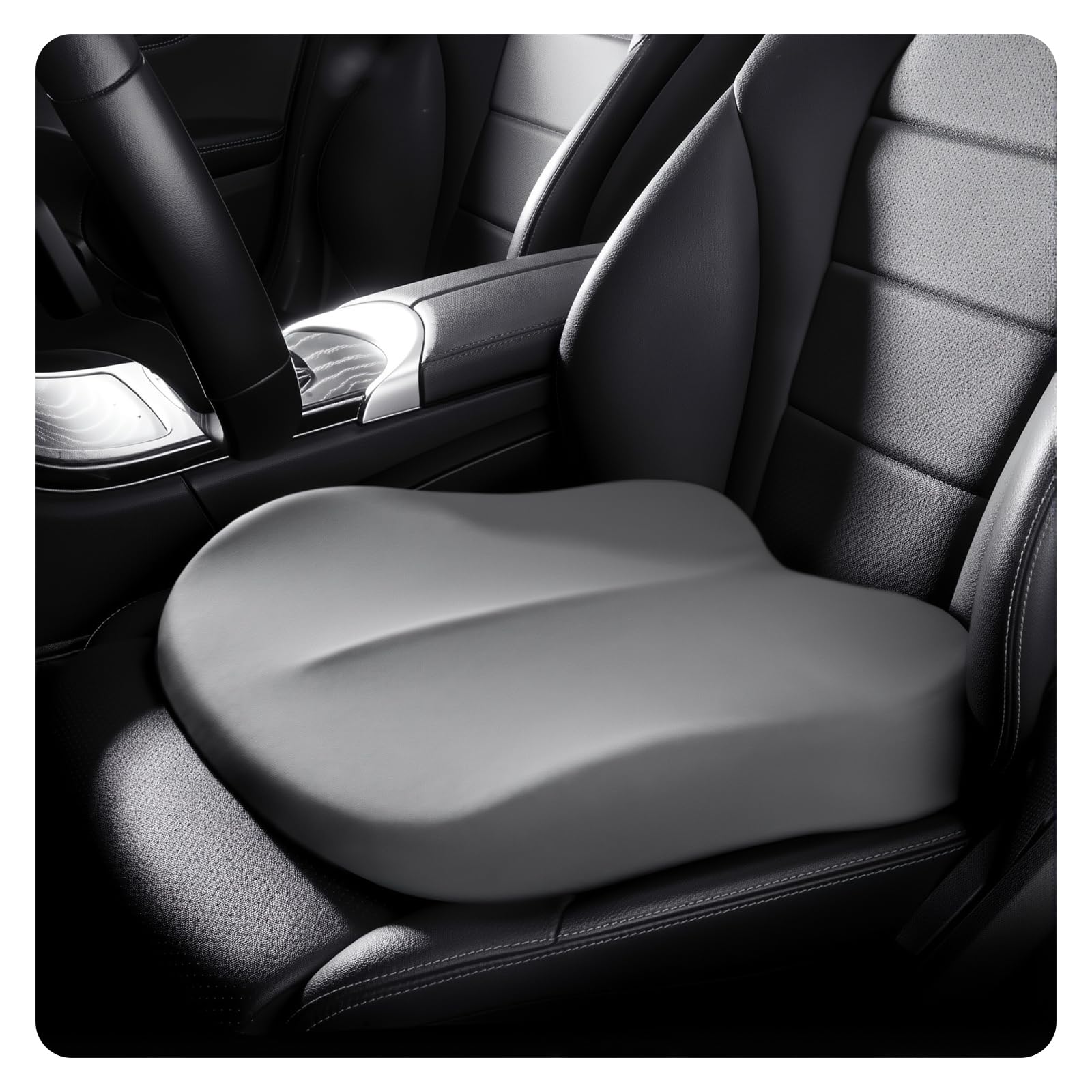 GVCIUSM Wedge Car Seat Cushions for Driver for Benz/AMG SL R232 R231 R230 SL55 SL63 2001 2002 2003-2020 Comfort Driving Seat Cushion Booster Car Office Chair Home Chair,B Grey