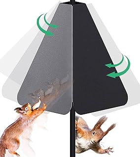 Dual Defense Squirrel Baffle, Rust Chew Proof Heavy Duty Plastic Squirrel Proof for Bird Feeder Pole, Bird Food House Squirrel Guard for Shepherd Hook, Squirrel Proof Bird Feeders Baffle for Outdoor