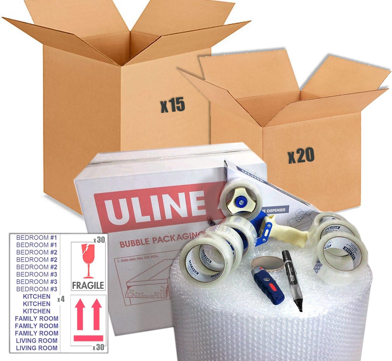 Moving Box Package with 35 Commercial Quality Moving Boxes Comprehensive Packing A Complete Solution - by EZ Move