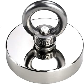 DIYMAG Super Strong Neodymium Fishing Magnets, 500 LBS(227 KG) Pulling Force Rare Earth Magnet with Countersunk Hole Eyebolt Diameter 2.36 in(60mm) for Retrieving in River and Magnetic Fishing