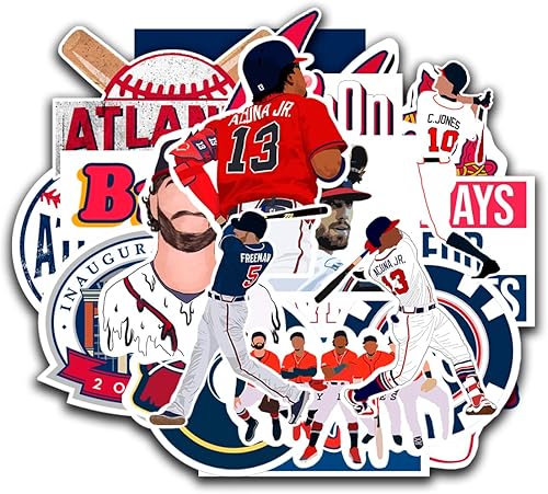 24 calcomanías de béisbol americano para botella de agua laptop bicicleta computadora motocicleta funda de viaje calcomanía decorativa de automóvil