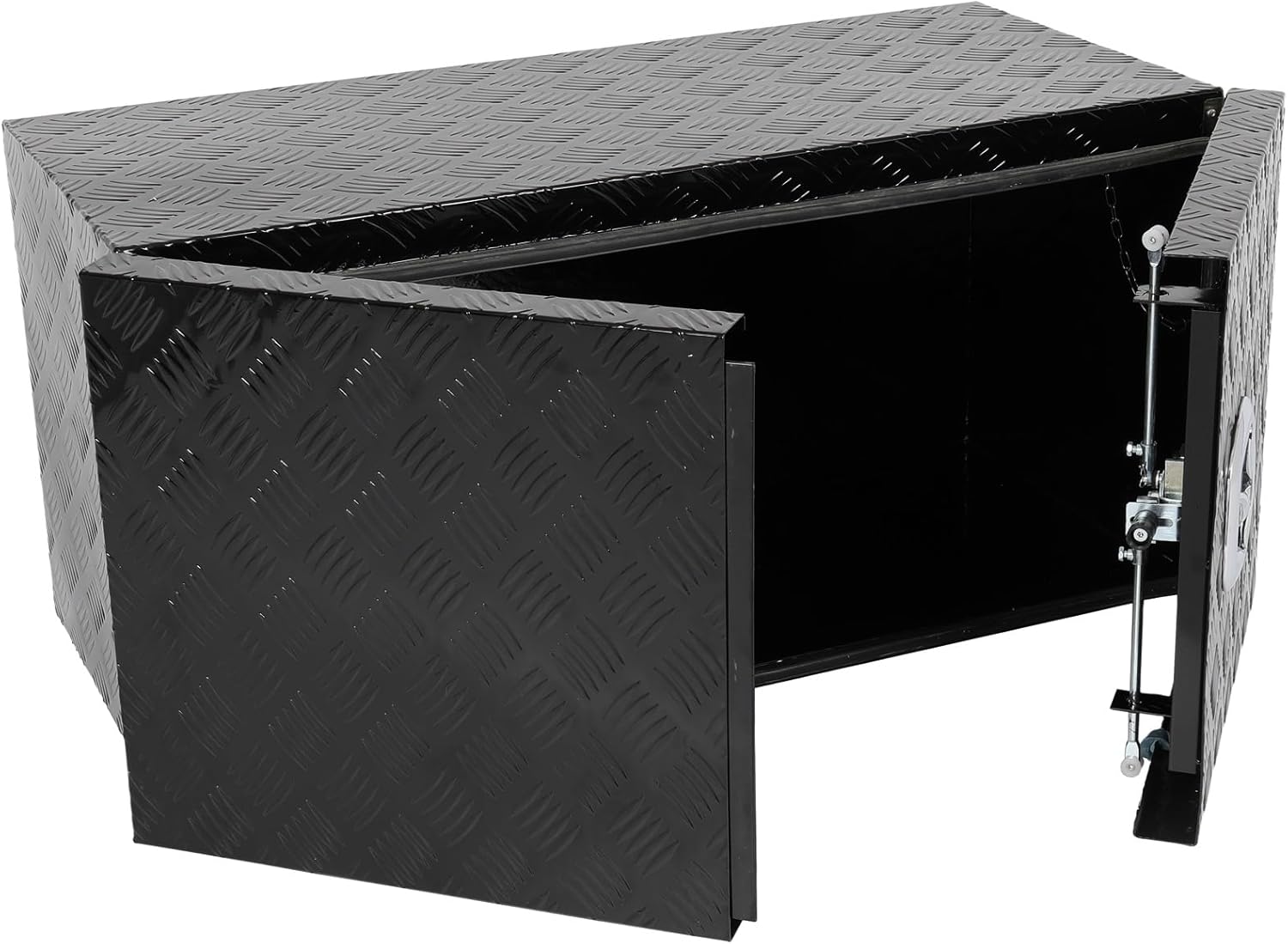 SCITOO 36 Inch Diamond Plate Truck Bed Tool Box,Heavy Duty Aluminum Crossover Storage for Most Full Size Pickups,Lockable Weatherproof Chest,Fits 36" Truck Beds,Easy Access to Load and Unload