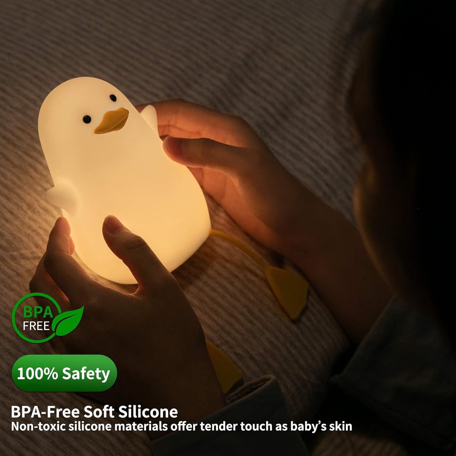 YuanDian Cute Duck Night Light, Gifts for Women Teen Girls Baby,Night Lights for Kids Bedroom Kawaii Room Decor, Cute Christmas Seagull Silicone Nightlights for Children Toddler. - Image 3