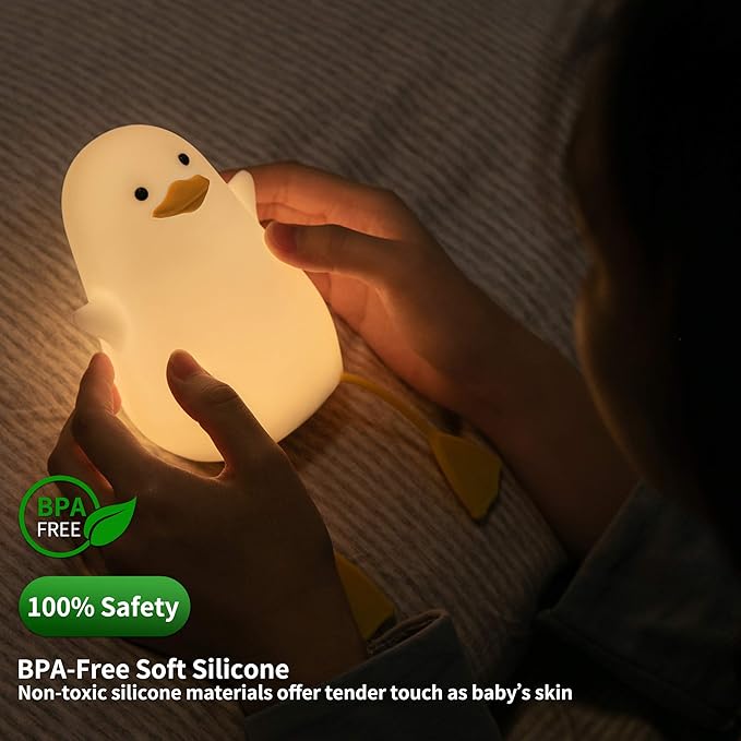 YuanDian YuanDian Cute Duck Night Light, Gifts for Women Teen Girls Baby,Night Lights for Kids Bedroom Kawaii Room Decor, Cute Christmas Seagull Silicone Nightlights for Children Toddler. photo 3