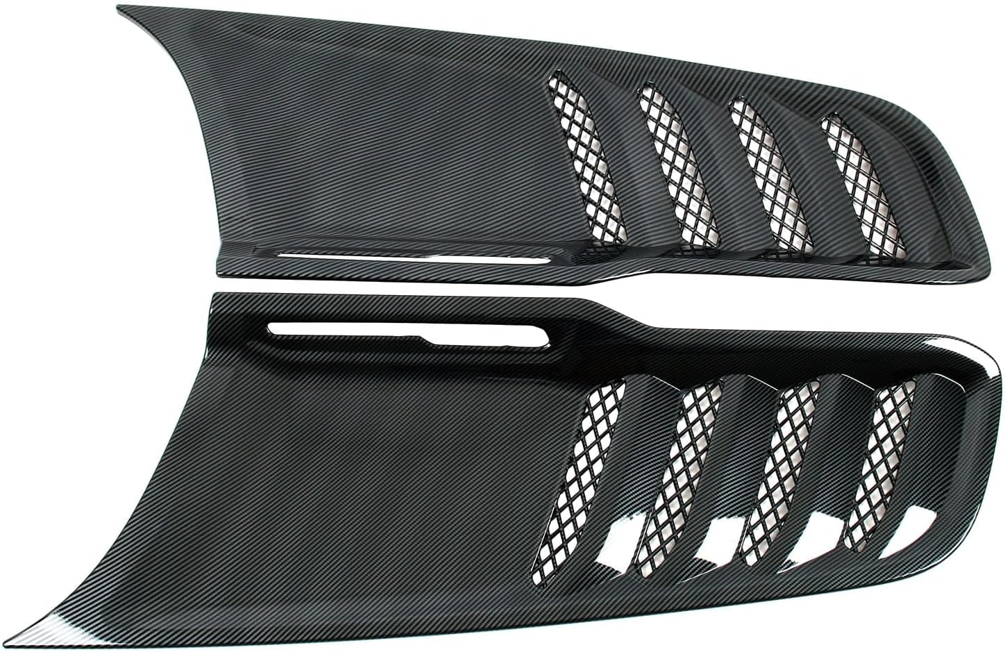 L2R for Ram 1500 TRX 2021-2024 Carbon Black Front Hood Scoop Intake Vent Bonnet Cover Trim ABS Exterior Car Accessories 2pcs