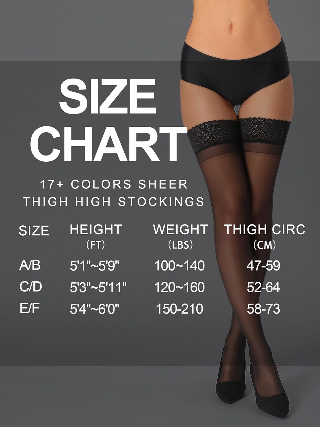 HONENNA 2 Pairs Sheer Thigh High Stockings, 17+ Colors Stay Up Lace Top with Anti-Slip Silicone for Women - Image 6