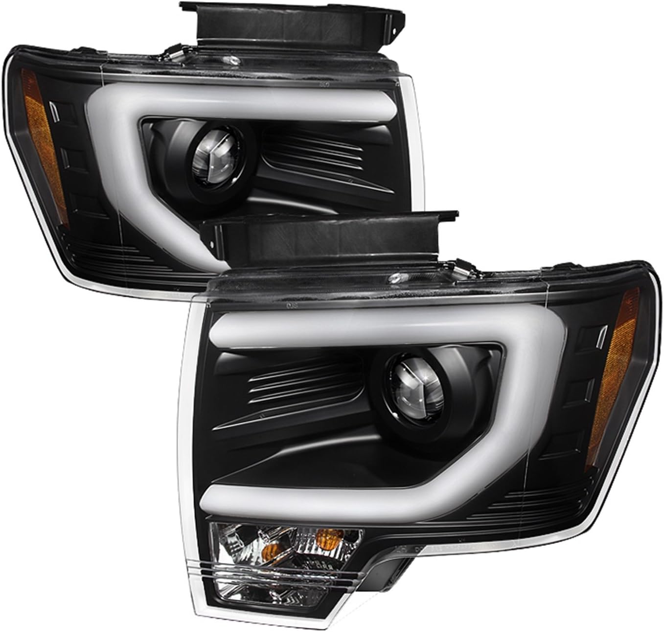 Spyder Auto Projector Headlights - Halogen - Light Bar DRL - Black - High/Low H7 5077592
