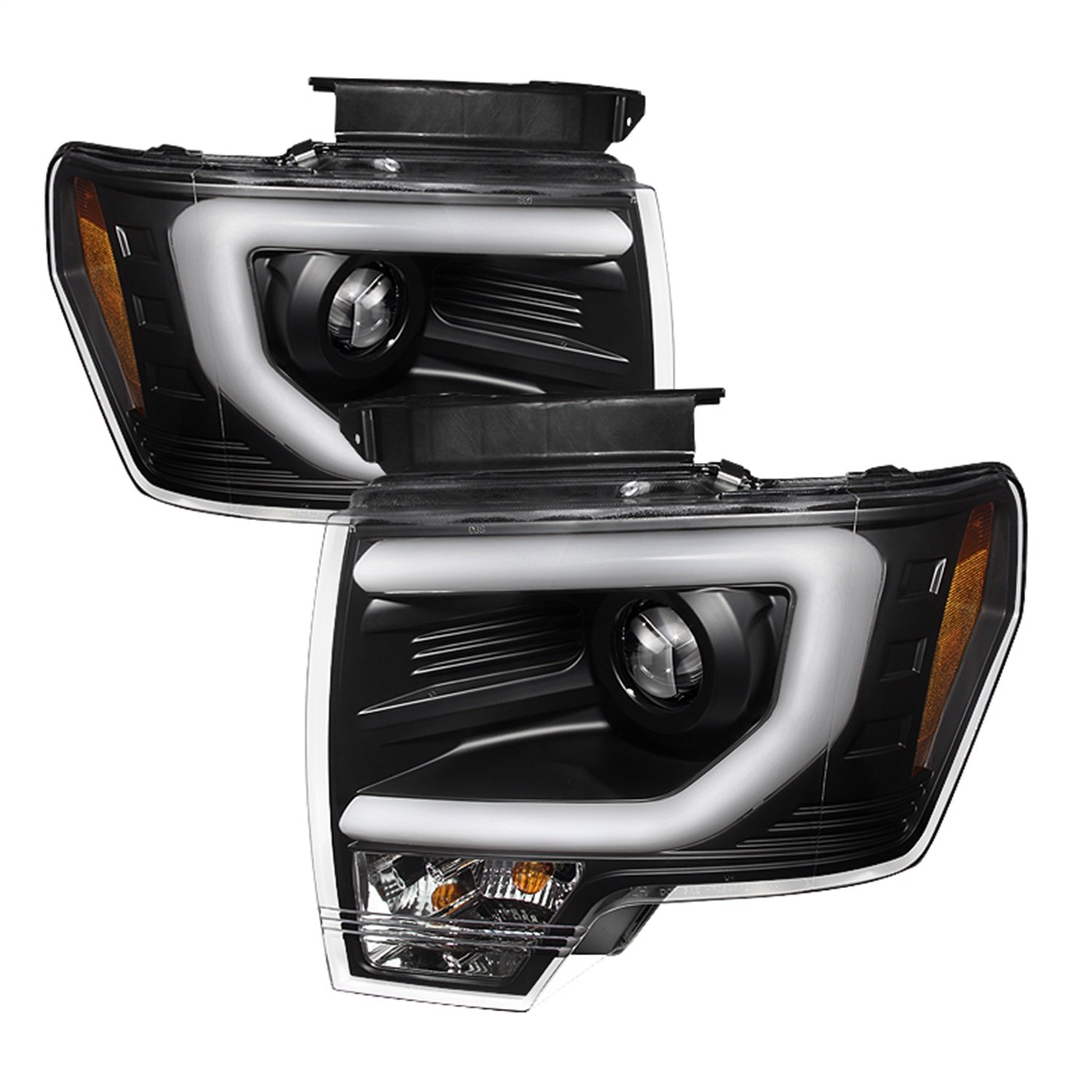 Spyder Auto Projector Headlights - Halogen - Light Bar DRL - Black - High/Low H7 5077592