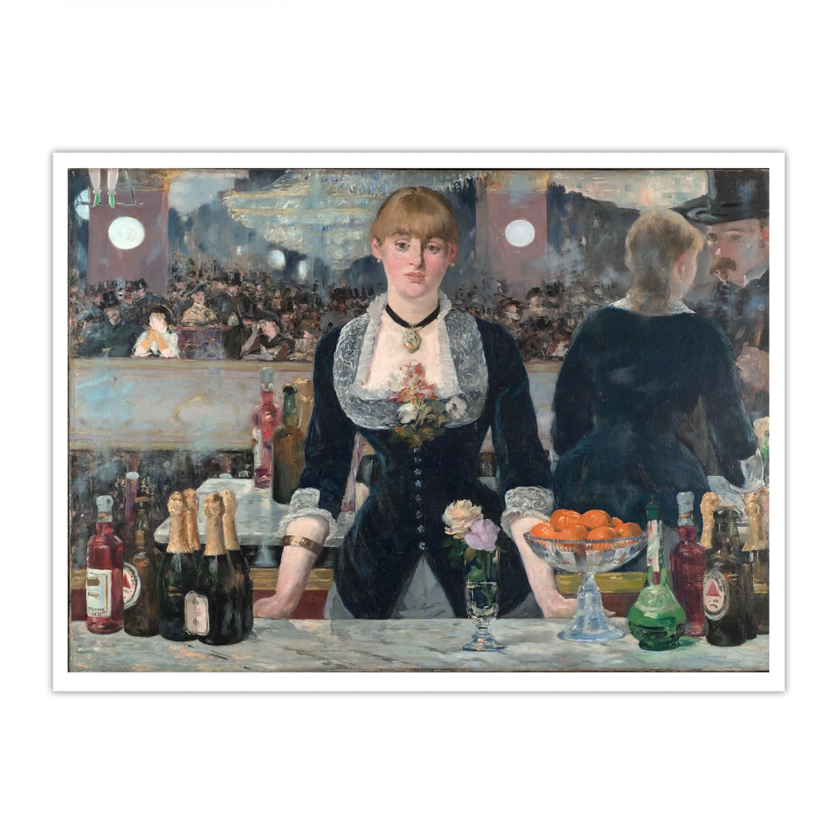 SHENGPOSTER A Bar at the Folies Bergere Edouard Manet Canvas Prints Vintage Nightlife Pub Wall Art Poster for Dining Room Kitchen Home Wall Decor Frameless 50x65cm