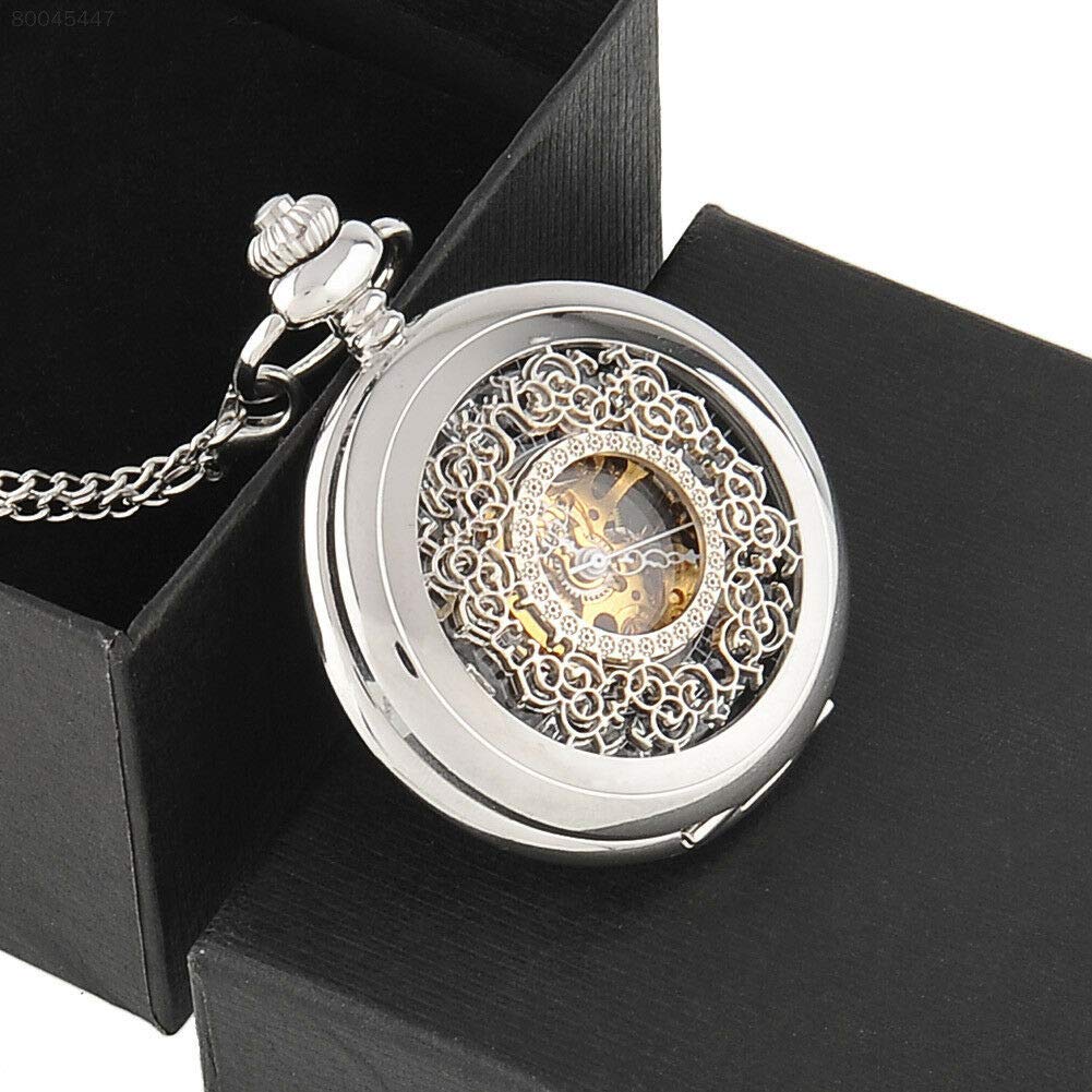 3NH® 2549 Classic Silver Engraved Case Men Mechine Pocket Watch Chain Box Best Gift-image-23