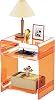 Acrylic Side Table, Bedside Table Nightstand for Bedroom Living Room, Acrylic Tables, 40 x 30 x 50 cm (Orange)