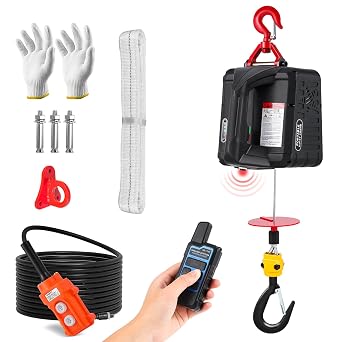 NEWTRY Electric Hoist 300KG Winch 120m Remote Control with Infrared Sensor | 3 Control modes, Light and compact, 360  Rotatable Hook, Infrared Limit Switch, Ideal for both vertical and horizontal use