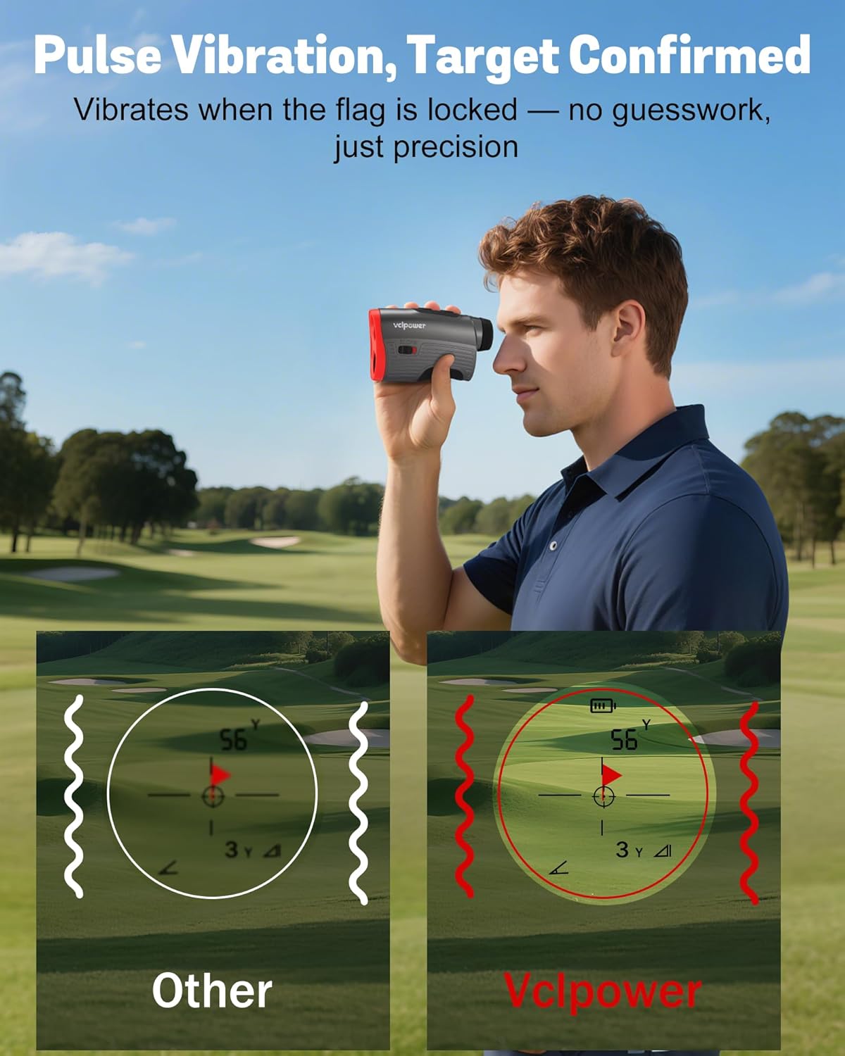 Golf Rangefinder with Slope, 1200 Yards Laser Range Finder for Golf & Hunting, 7X Magnification, Flag Lock Vibration, Rechargeable Battery, Magnetic Strip, Waterproof Golf Accessories for Men