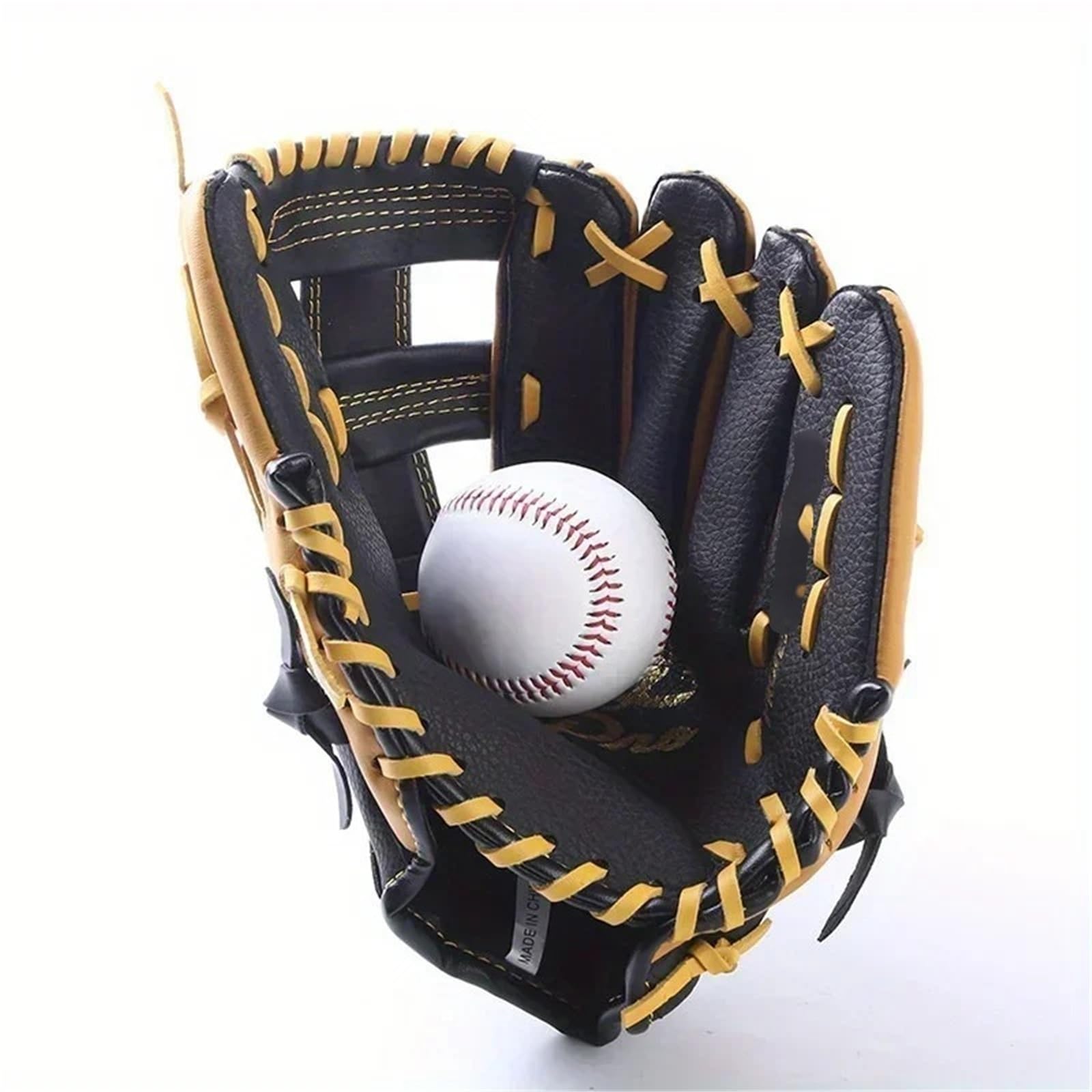 Doppellagiger Baseball- und Softball-Handschuh aus Rindsleder, Wurf- und Empfangshandschuh für Feldübungen und Wettkampfspiele