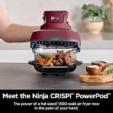 Ninja FN100RD Crispi Air Fryer, Microwave, Freezer & Dishwasher Safe, Non Toxic Glass Portable Cooking System, 4 QT & 5 Cup Glass Containers with Storage Lids, Easy Meals, Cherry (Renewed) — image 3