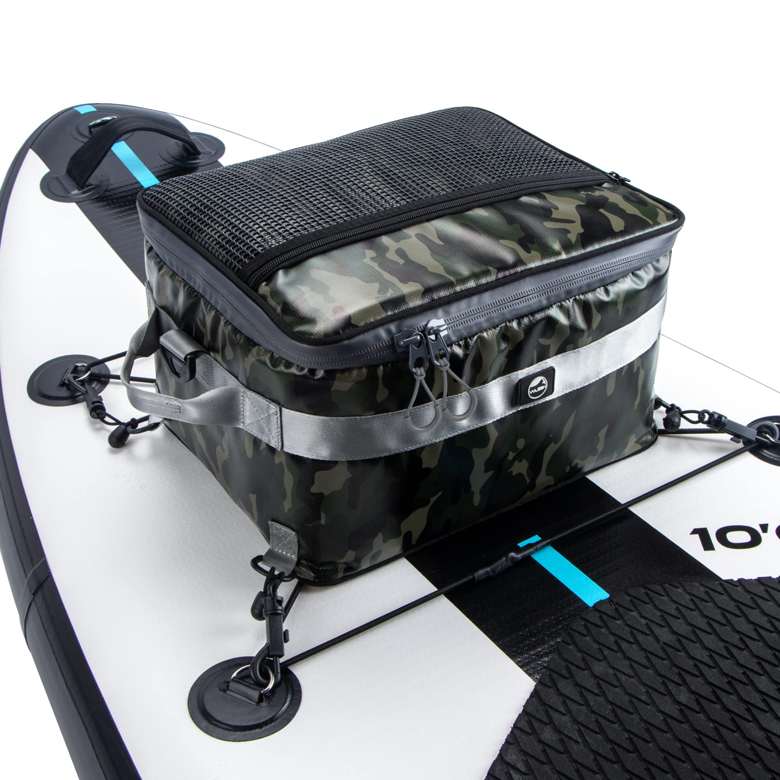 YVLEEN Waterproof Paddle Borad Cooler, SUP Cooler Durable PVC Material Paddle Board Deck Bag with Mesh Top Pocket, Adjustable Straps, Super Capacity for Stand-Up Paddleboard and Kayaking Accessories…