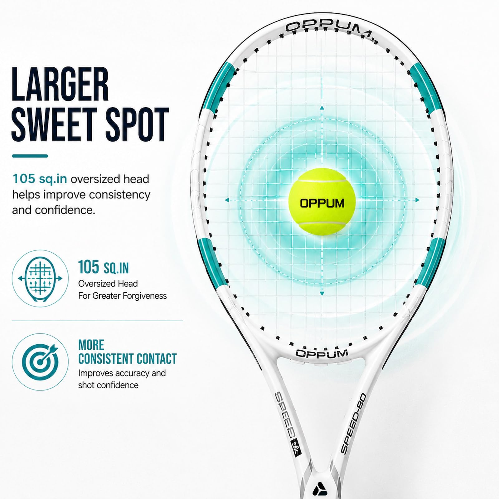 Raquetas de Tenis para 2 Jugadores, 27 Pulgadas, para Estudiantes, Adultos, Mujeres y Hombres, Principiantes, Raquetas de Tenis de Entrenamiento, Agarre de 4 3/8 Pulgadas